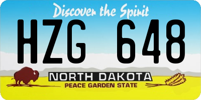 ND license plate HZG648