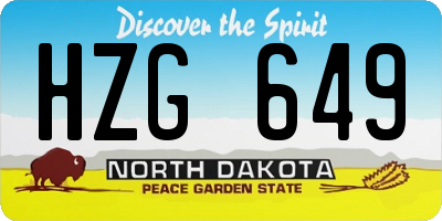 ND license plate HZG649