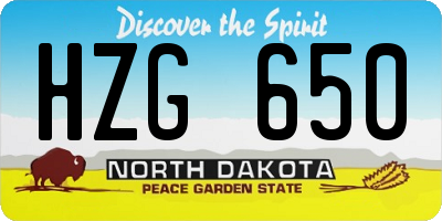 ND license plate HZG650