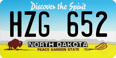 ND license plate HZG652