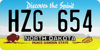 ND license plate HZG654