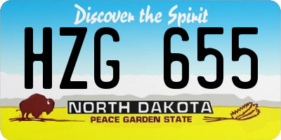 ND license plate HZG655