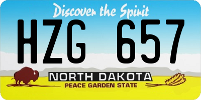ND license plate HZG657
