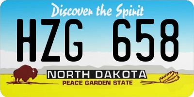 ND license plate HZG658