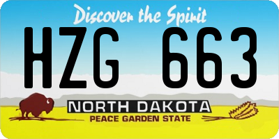 ND license plate HZG663