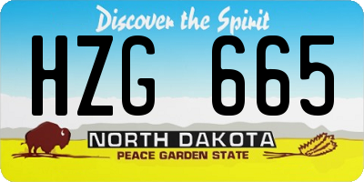 ND license plate HZG665