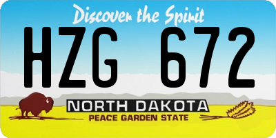 ND license plate HZG672