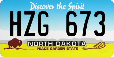 ND license plate HZG673