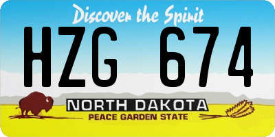 ND license plate HZG674
