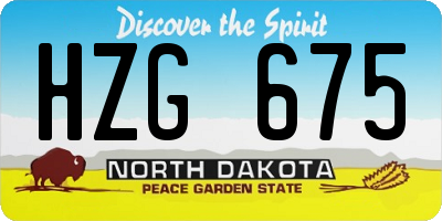 ND license plate HZG675