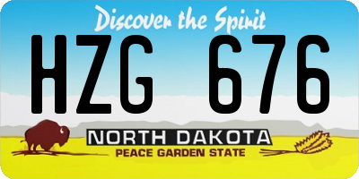 ND license plate HZG676