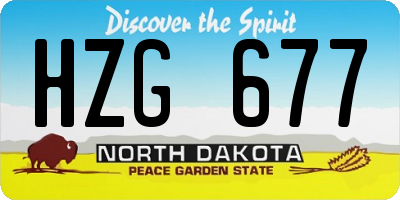 ND license plate HZG677