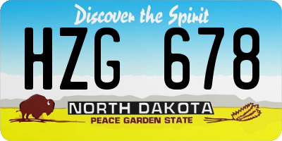 ND license plate HZG678