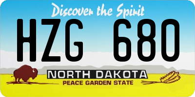 ND license plate HZG680