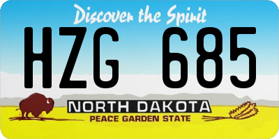 ND license plate HZG685