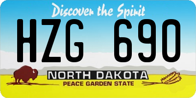 ND license plate HZG690