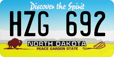 ND license plate HZG692