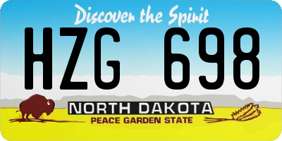 ND license plate HZG698