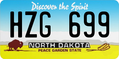 ND license plate HZG699