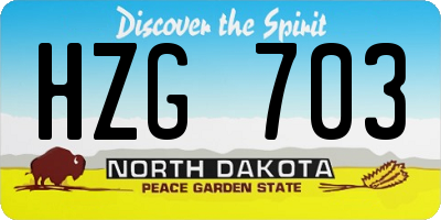 ND license plate HZG703