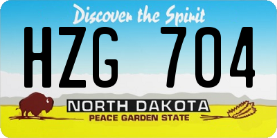 ND license plate HZG704
