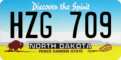 ND license plate HZG709