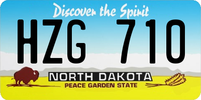 ND license plate HZG710