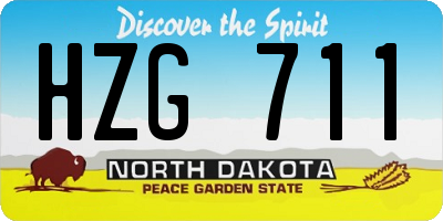 ND license plate HZG711