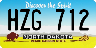 ND license plate HZG712