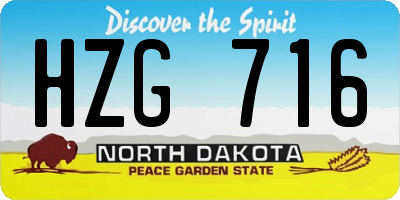 ND license plate HZG716