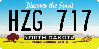 ND license plate HZG717