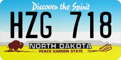 ND license plate HZG718