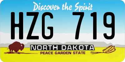 ND license plate HZG719