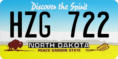 ND license plate HZG722
