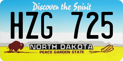 ND license plate HZG725