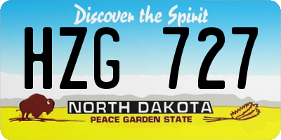ND license plate HZG727