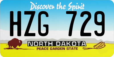 ND license plate HZG729