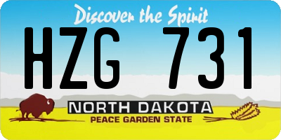 ND license plate HZG731