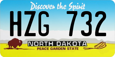 ND license plate HZG732