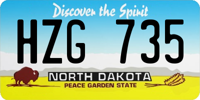 ND license plate HZG735