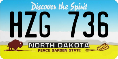 ND license plate HZG736