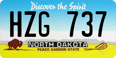 ND license plate HZG737