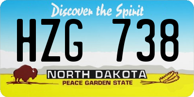 ND license plate HZG738
