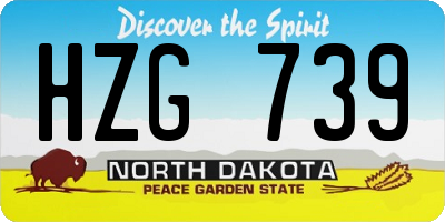 ND license plate HZG739