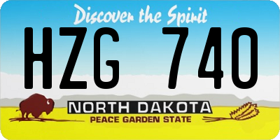 ND license plate HZG740