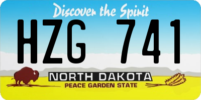 ND license plate HZG741