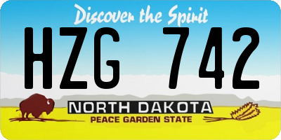 ND license plate HZG742