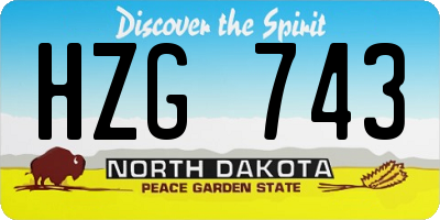 ND license plate HZG743