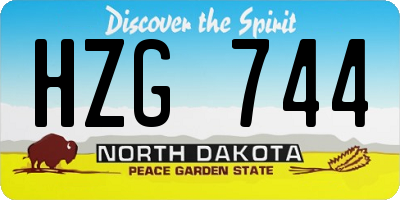 ND license plate HZG744
