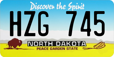 ND license plate HZG745